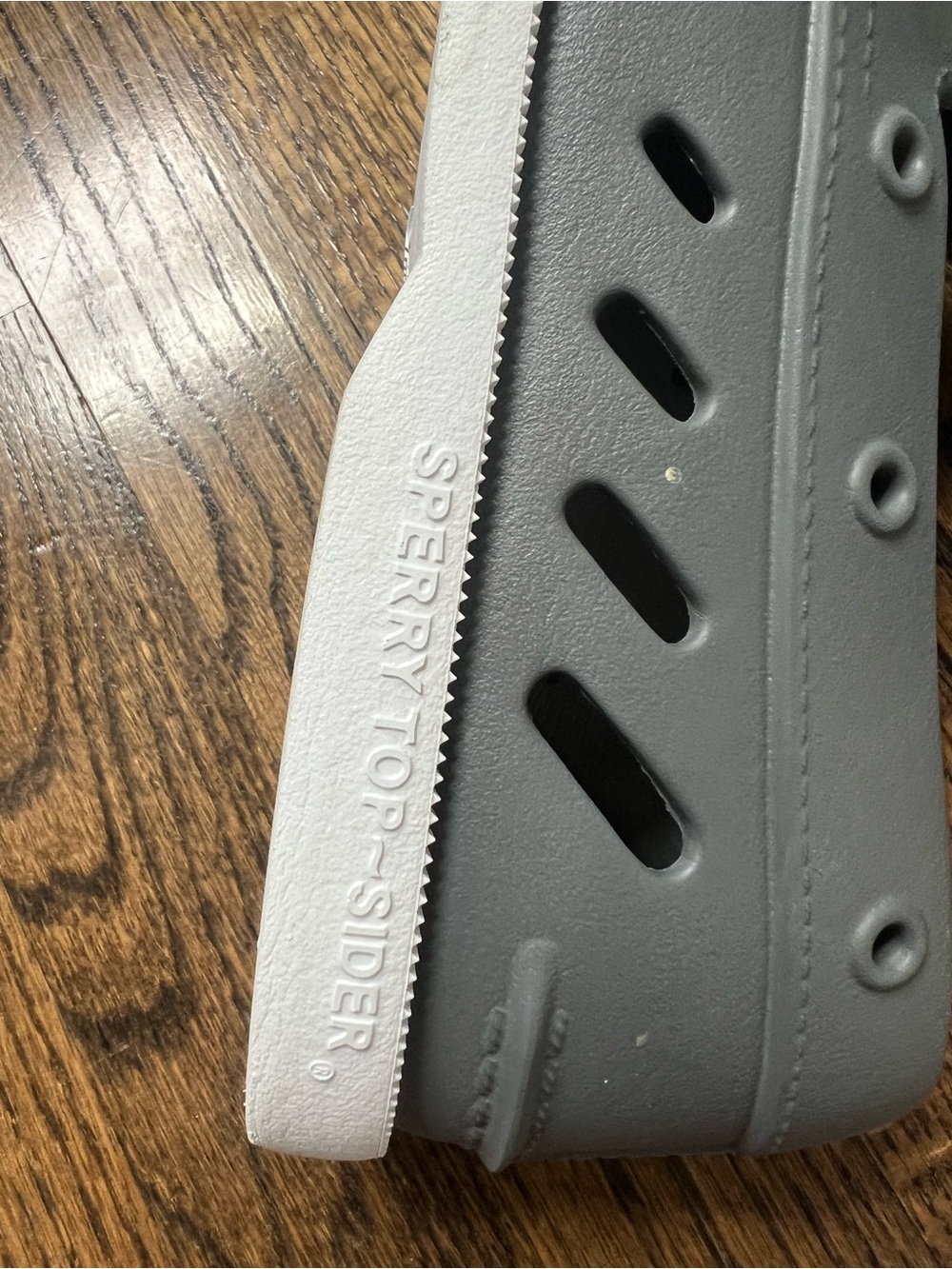 Sperry Men's Gray Slip-On Perforated Boat Shoes - Picture 6 of 11
